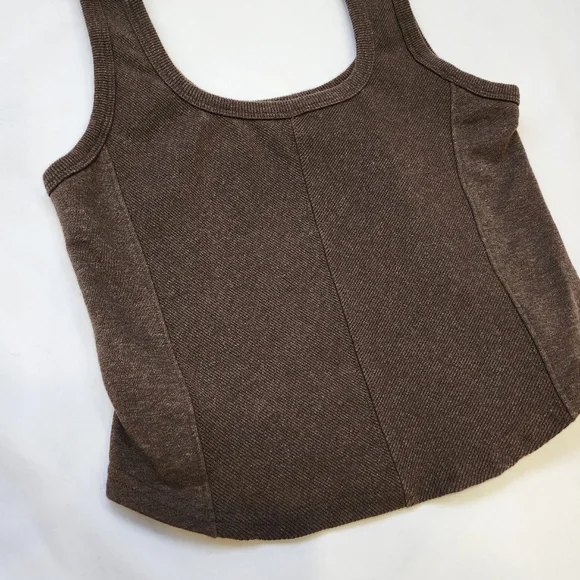 Yogalicious Workout Tank Top Size M Baby Terry Somers Brown - Picture 4 of 7